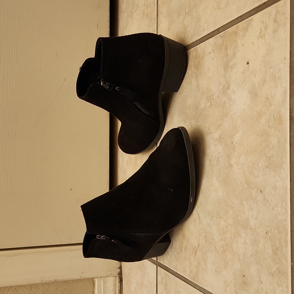 Black zip up boots